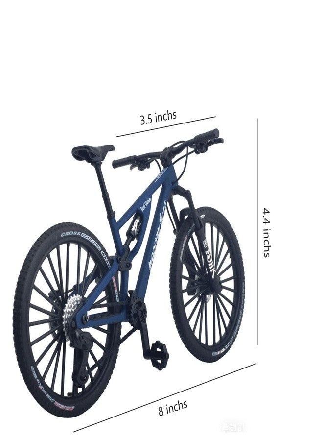 Kuasting 1:8 Scale Alloy Mini Mountain Bike Toy DS Dual Slalom Bicycle Model Die-Cast Bike Cake Topper Desktop Decoration Crafts for Cycling Lovers Bicycle Racers Athletes Children Boys and Girls (Blue) - Image 2